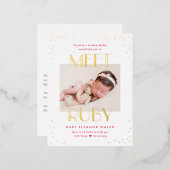 ミートベビーフォイル誕生の発表はがき 箔シーズンポストカード (正面/裏面)