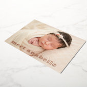 ミートベビーフォトコラージュバラ金ゴールド 箔招待状 (回転した状態)