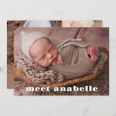 ミートベビーフォトコラージュ誕生 案内状 (正面/裏面)