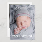 ミートベビーフォト誕生 案内状 (正面/裏面)