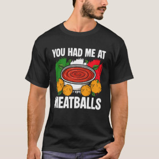 ミートボールで私はあなたの虜 イタリア料理 キッチン 愛好家 イタリア風 Tシャツ