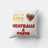 ミートボールとパスタが大好きな女の子 クッション (裏面)