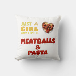 ミートボールとパスタが大好きな女の子 クッション