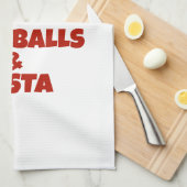 ミートボールとパスタが大好きな男 キッチンタオル (四つ折り)