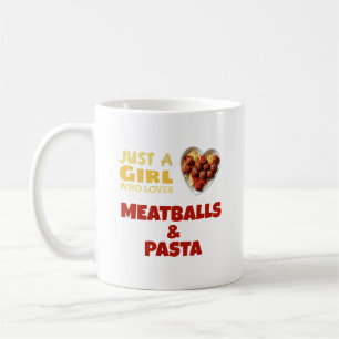 ミートボールとパスタを好きな女の子だけ木製 コーヒーマグカップ