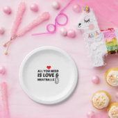 ミートボールと愛 ペーパープレート (パーティー)