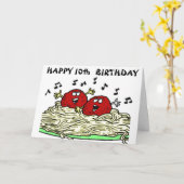 「ミートボールを歌う」*10誕生日C カード (黄色い花)