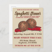 ミートボールイタリアンスパゲッティディナーチャリティーイベント インビテーションポストカード (正面/裏面)