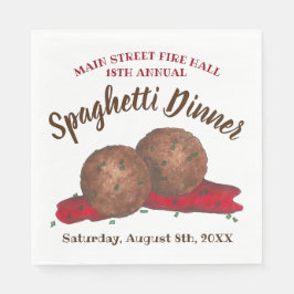 ミートボールイタリアンスパゲッティディナーチャリティーイベント スタンダードランチョンナプキン
