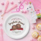 ミートボールイタリアンスパゲッティディナーチャリティーイベント ペーパープレート (パーティー)
