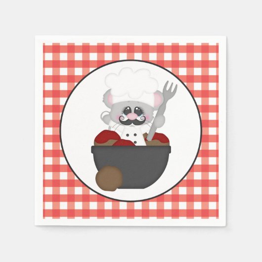 ミートボールイタリアン食品おもしろいナプキンの提供 スタンダードカクテルナプキン (正面)