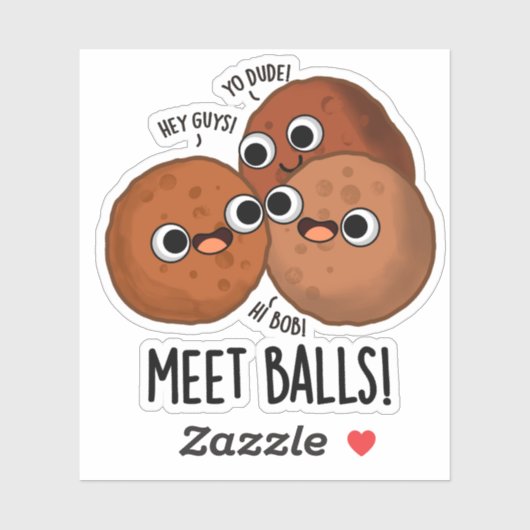 ミートボールソーシャルおもしろいミートボールプン シール (シート)