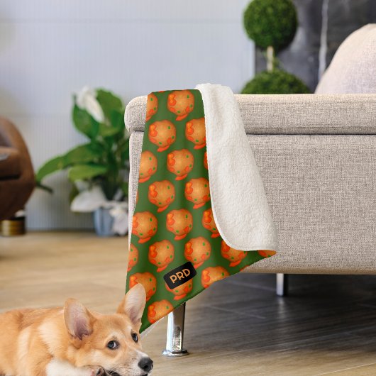 ミートボール – イタリアンスタイル – 緑にイニシャルを追加 シェルパブランケット