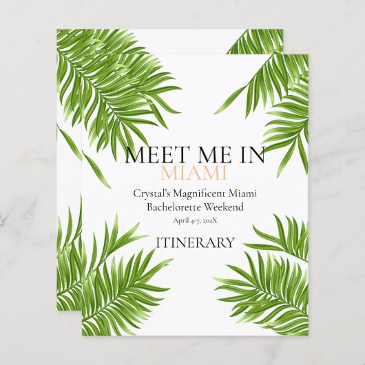 ミートマイマイアミバチェロレッテバカイ旅程 (正面/裏面)