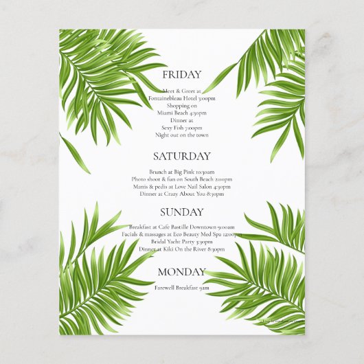 ミートマイマイアミバチェロレッテバカイ旅程 (裏面)