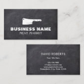 ミートマーケットブッチャーミートクリーバーチョーク素朴ボード 名刺 (正面/裏面)