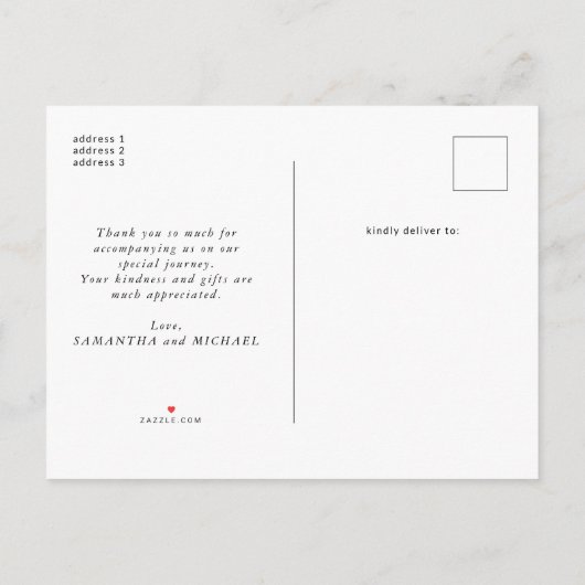 ミートモダンベビー2フォトコラージュ誕生 案内ポストカード (裏面)