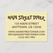 ミートローフポテトレストランフードダイナー 名刺 (裏面)