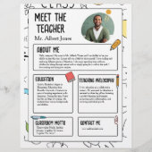 ミート先生モダン新学期フライヤー チラシ (正面)