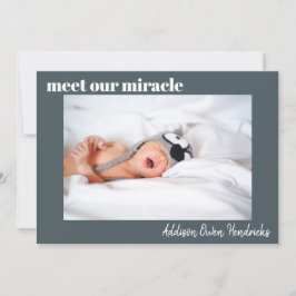 ミート·ウィル·ミラクル|男の赤ちゃん誕生の告知 招待状