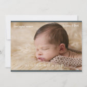 ミート·ウィル·ミラクル|男の赤ちゃん誕生の告知 招待状 (裏面)