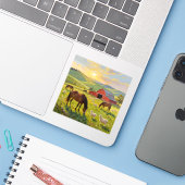 ミードライト モーニング - スクエア ビニール シール (ノートパソコンとiPhone)