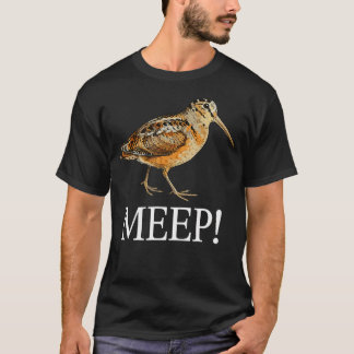 ミープバード・ミーム アメリカヤマシギを見つめる鳥 Tシャツ