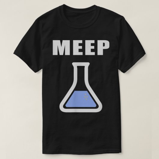 ミープ・ビーカおもしろいー科学実験研究所試験管 Tシャツ (デザイン正面)