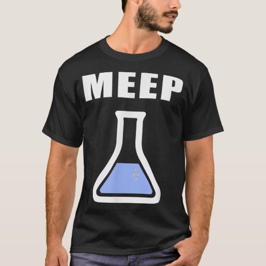 ミープ・ビーカおもしろいー科学実験研究所試験管 Tシャツ (正面)