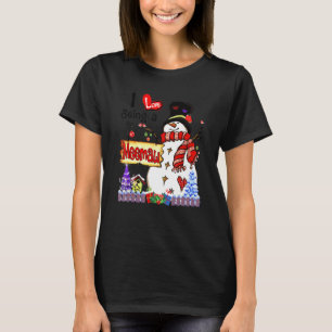 ミーマウの雪だるまであることを愛する クリスマス 1 Tシャツ