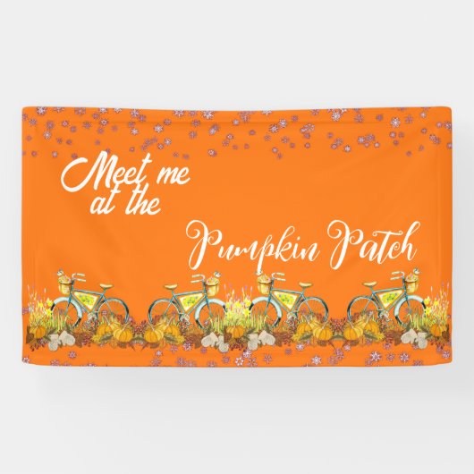 ミーミーミーパンプキンパッチ秋カラーバイシクルファームハウス 横断幕 (横)