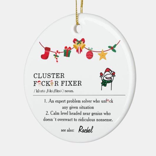 ミームおもしろいアートオフィスユーモアボス又は同僚 セラミックオーナメント (左)