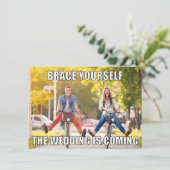 ミームおもしろいスタイル写真ウェディング日付を保存 招待状 (スタンド正面)