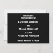 ミームおもしろいスタイル写真ウェディング日付を保存 招待状 (裏面)