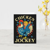 ミームおもしろいチキンジョッキー カード (黄色い花)