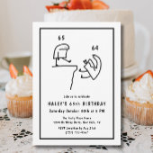 ミームおもしろいユーモアシンプル白黒65th誕生日 招待状