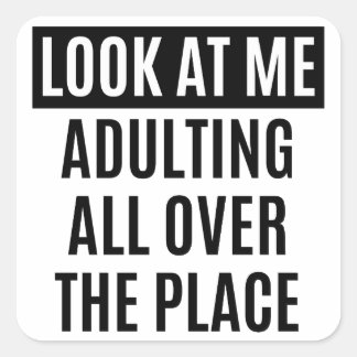 ミームおもしろい姦淫引用文 スクエアシール