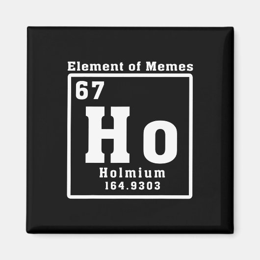 ミームの元素 Ho ホルミウム 67 おもしろ科学 マグネット (正面)