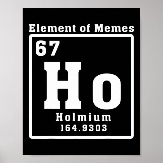 ミームの要素 Ho ホルミウム 67 おもしろ科学 ポスター (正面)
