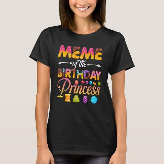 ミームオブ誕生日プリンセスドーナツ誕生日ガール Tシャツ (正面)