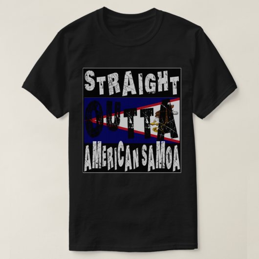 ミームカスタムストレートアウトタアメリカンサモア Tシャツ (デザイン正面)