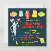 ミームハロウィーンカクテルパーティの招待状 招待状 (正面)