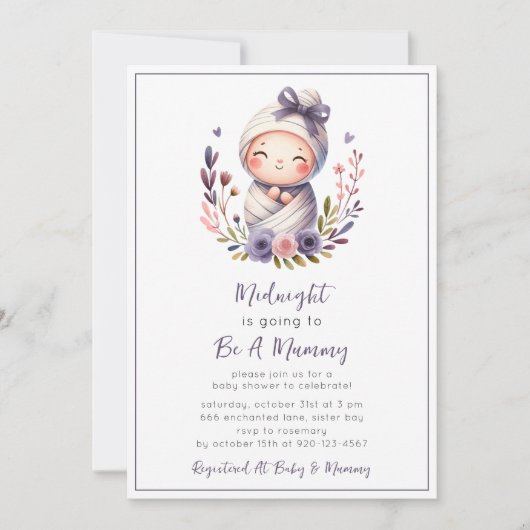 ミームハロウィーンベイビーシャワー招待状 招待状 (正面)