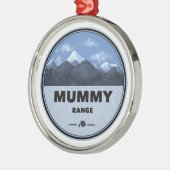 ミームマウンテンレンジコロラドキャンピング メタルオーナメント (左)