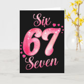 ミーム6と7 六 七 かわいい ラバレンタイン メンズ カード (黄色い花)