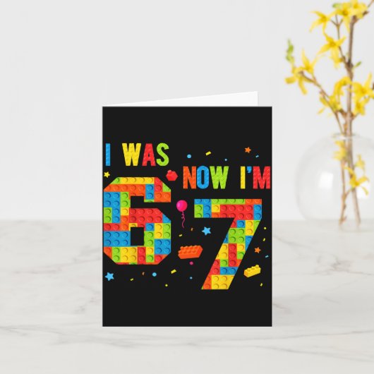 ミーム シックス セブン 少年達が誕生日を建築中 私は6歳だった 現在 カード (黄色い花)