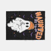 ミーム ハロウィン 幽霊 フリースブランケット (正面(横))