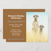 ミールカッツ誕生日パーティーの招待 招待状 (正面/裏面)