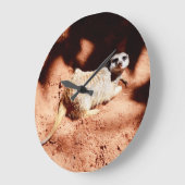 ミールカットは土を掘り ラージ壁時計 (傾斜)