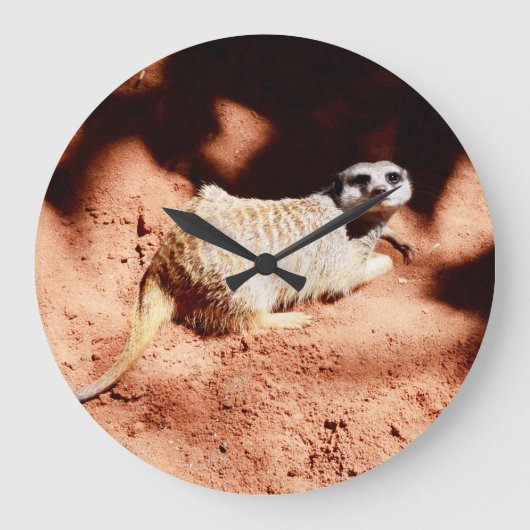 ミールカットは土を掘り ラージ壁時計 (正面)